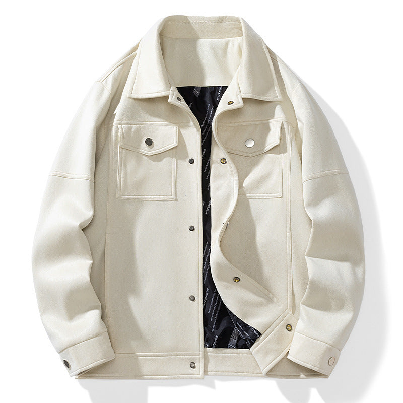 Men's suede-look trucker jacket with quilted lining and flap pockets Chichicherry