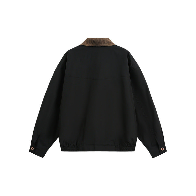 Unisex Casual cut Blouson jacket in field style with cord collar and check inner lining Chichicherry