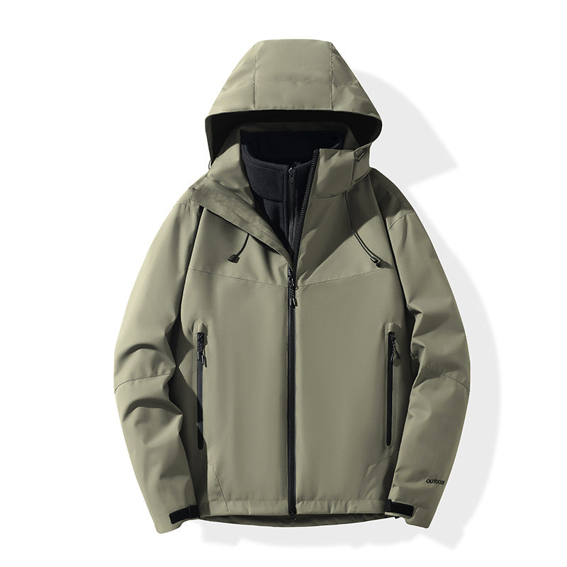 Men's softshell hybrid jacket with hood, taped zippers and adjustable hem Chichicherry