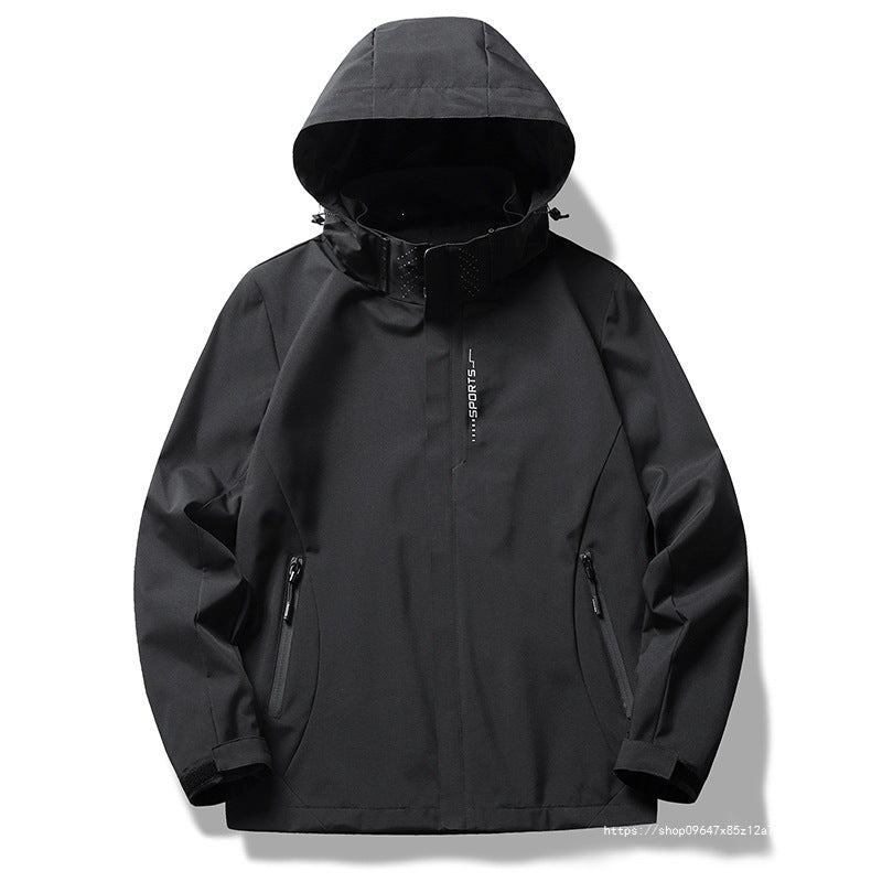 Men's Waterproof Softshell Jacket with Adjustable Hood, Taped Seams & Waterproof Front Chichicherry