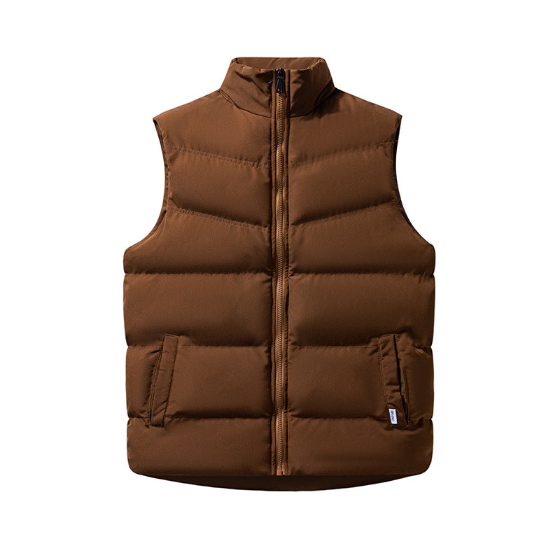 Women's Sleeveless Windproof Puffer Vest with Box Quilting and High Collar Chichicherry