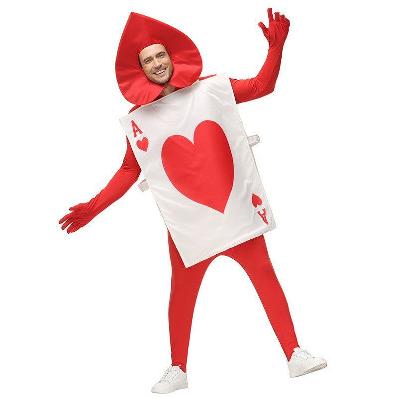 Men's costume as playing card with heart motif Chichicherry