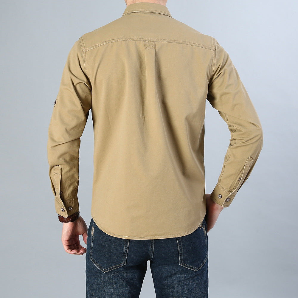 Men's military shirt with chest pockets, sleeve roll function and off-road print Chichicherry