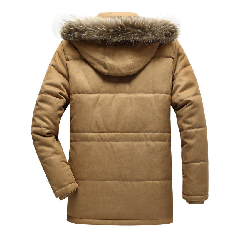 Men's winter parka with teddy lining, detachable faux fur hood, and multifunction pockets Chichicherry