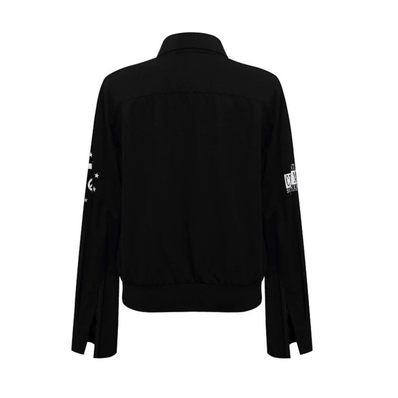 Women's blouse with elastic hem, button-down and logo detail Chichicherry