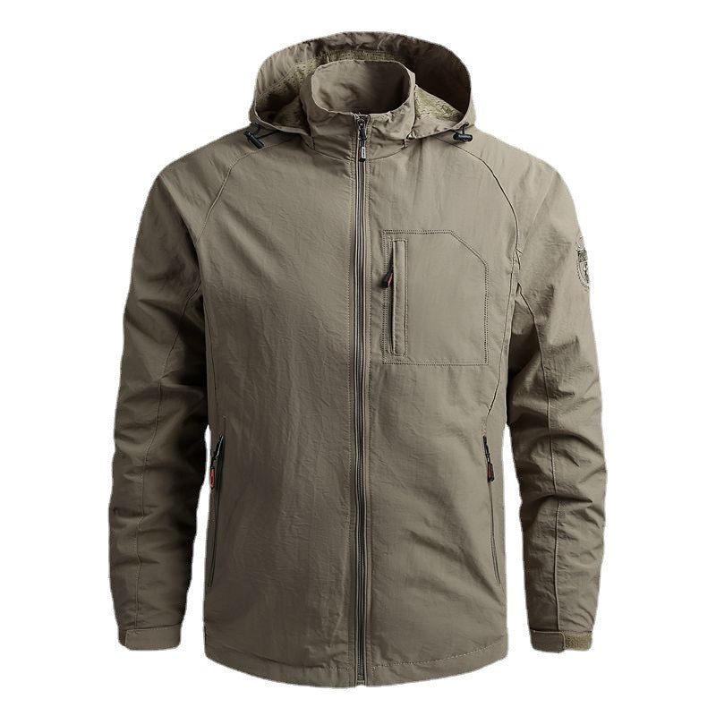 Men's ultralight travel field jacket with packing function, water-repellent outer layer and concealed multifunction pockets Chichicherry