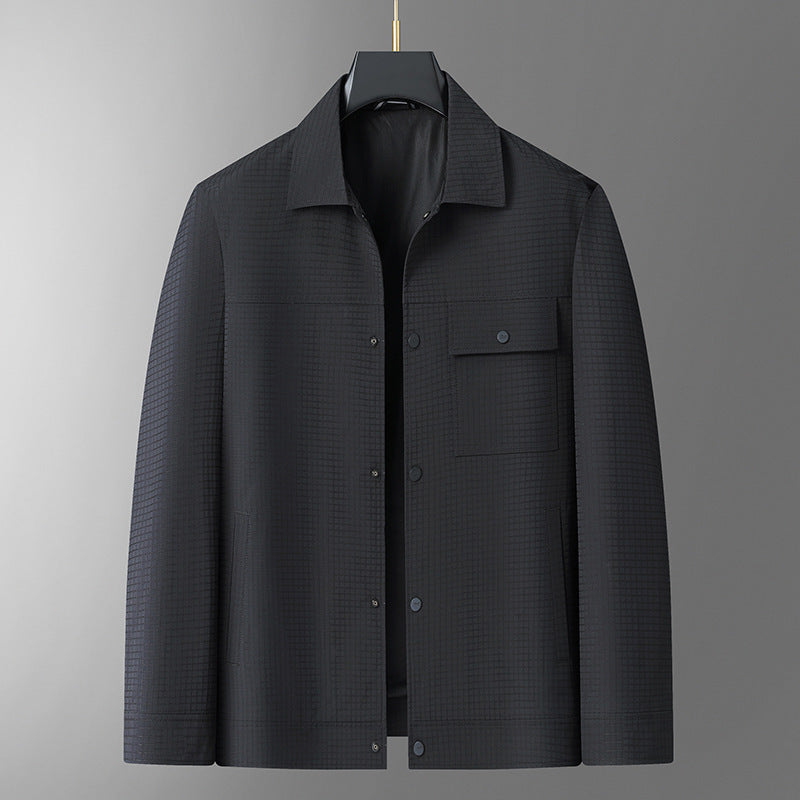 Men's lightweight structured overshirt jacket with snap button closure and chest pocket Chichicherry