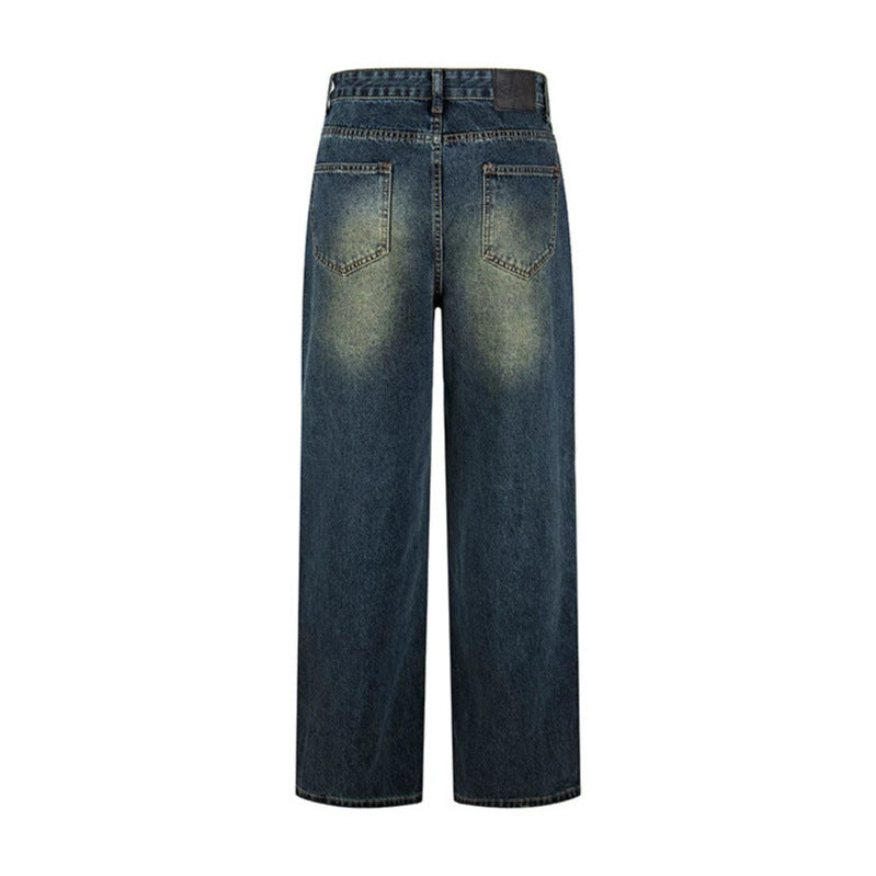 Women's Loose Denim Jeans with Snap Button Side Stripes, High Waist and Used Wash Chichicherry
