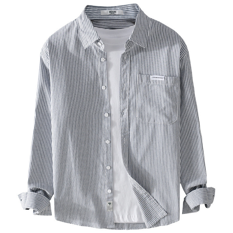 Men's Fine Cord Shirt in Overshirt Style with Chest Pocket, Relaxed Fit and Fine Wave Texture Chichicherry