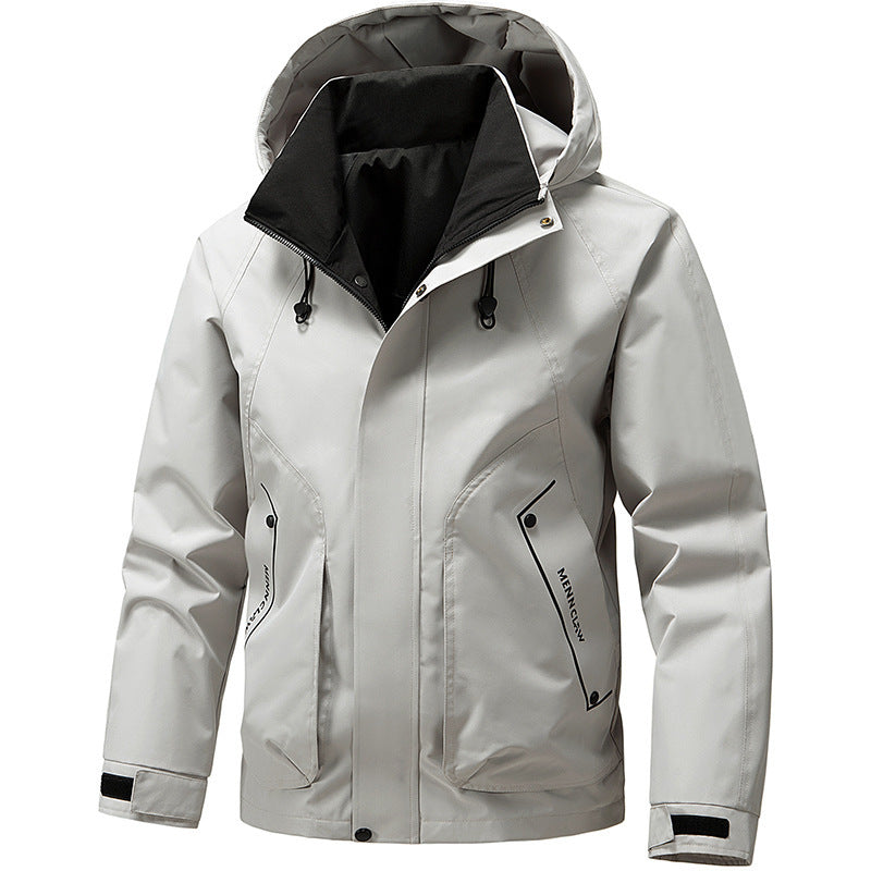 Men's technical hooded softshell jacket with adjustable hood and utility pockets Chichicherry