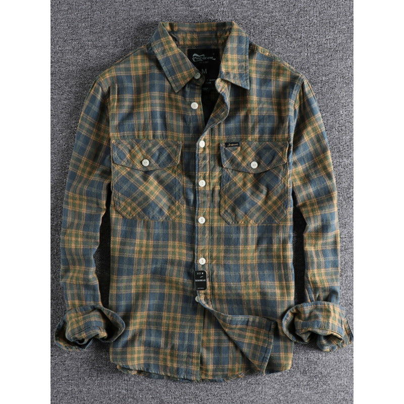 Herren Karo-Flanell-Hemd mit Brusttaschen und legerer Relaxed‑Passform Chichicherry