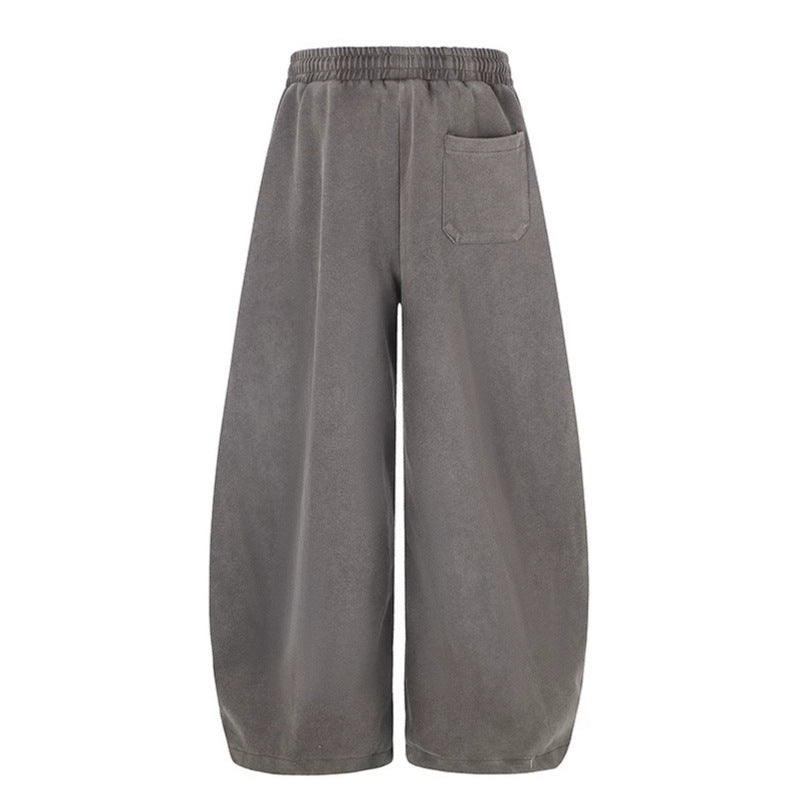 Women's Extra Wide Palazzo Sweatpants with Drawstring Waist, Adjustable Hem, and Gothic Print Chichicherry