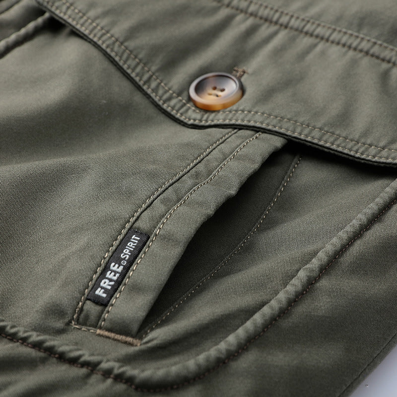 Men's pilot jacket in vintage utility style with teddy inner lining and ribbed cuffs Chichicherry