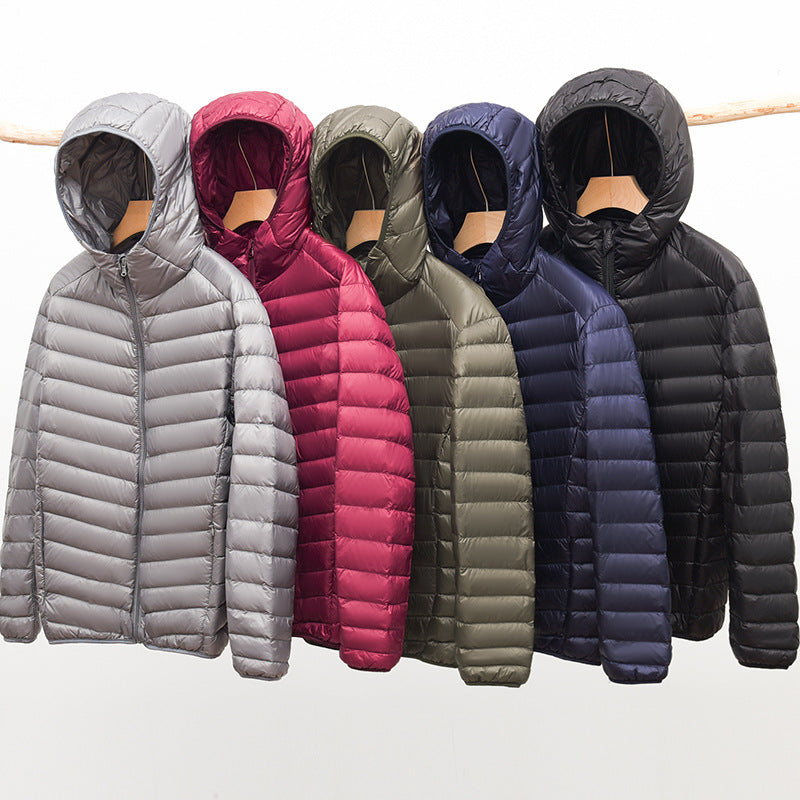 Men's Ultralight Quilted Hooded Jacket with Windproof Microfiber Filling Chichicherry
