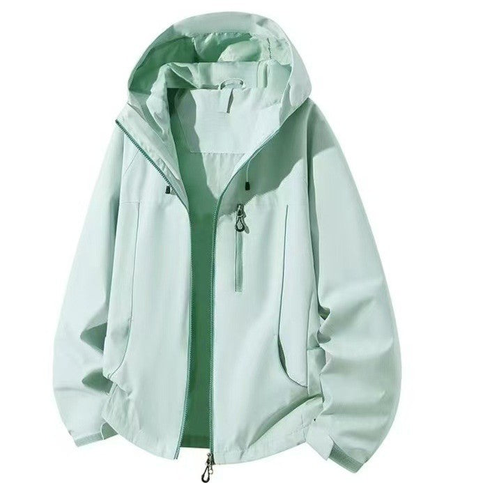 Men's Waterproof Hooded Softshell Jacket with Windproof Cut and Zipper Chichicherry