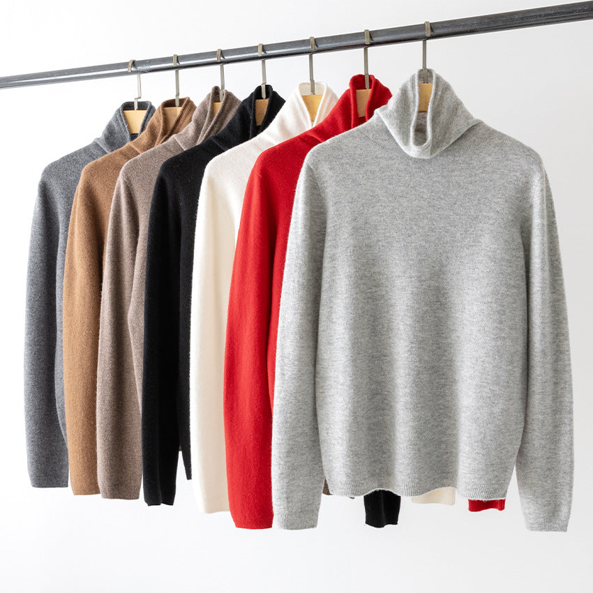 Women's fine turtleneck sweater made of cashmere blend with slim silhouette Chichicherry