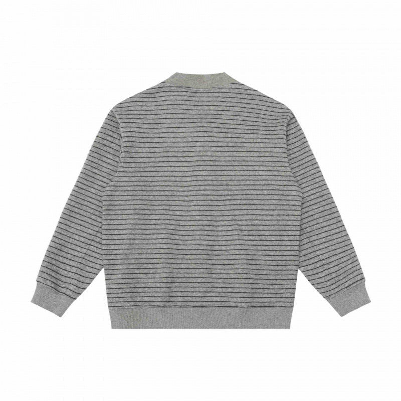 Men's Structured Knit Cardigan with Snap Button Placket and Ribbed Hem Chichicherry