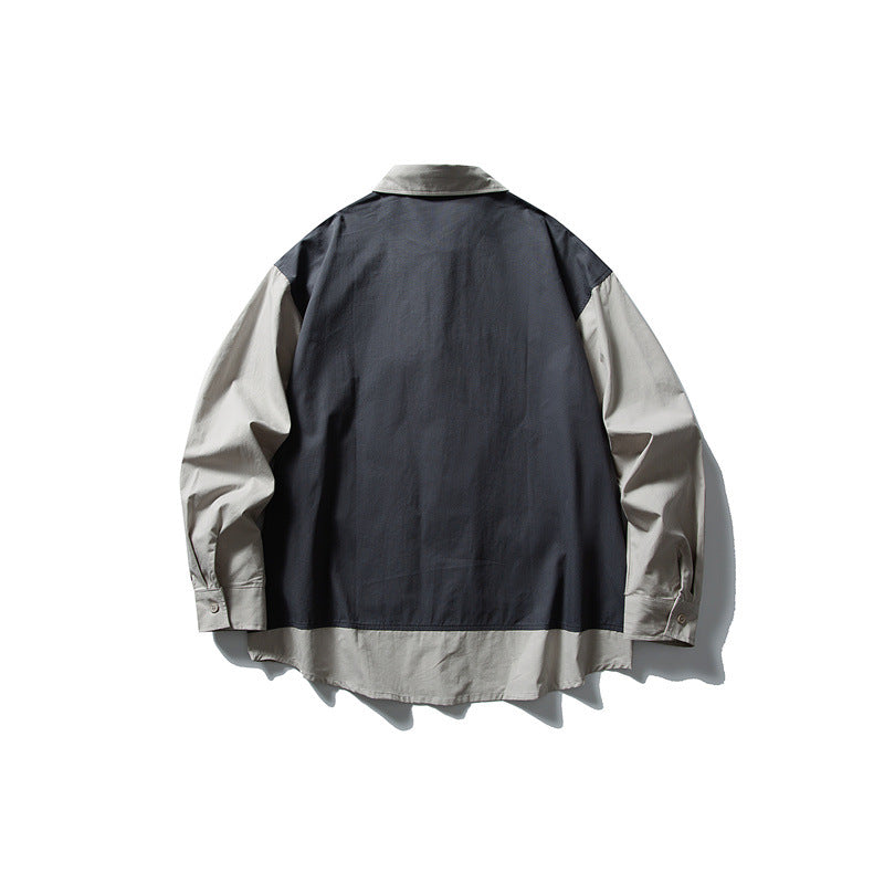 Men's layering shirt with integrated utility vest and patch pockets Chichicherry
