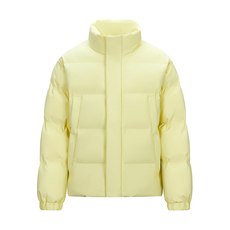 Men's Padded Quilted Jacket with High Stand-Up Collar and Concealed Zip Chichicherry