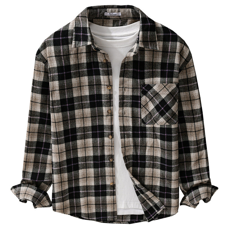 Men's Check Flannel Overshirt Chichicherry