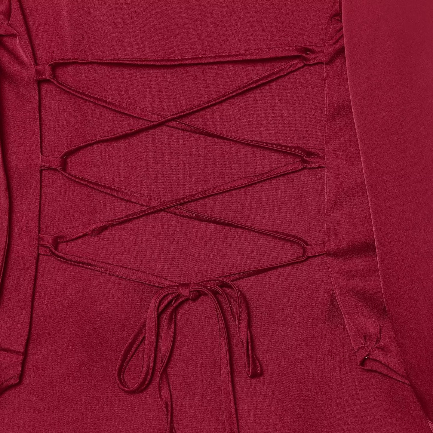 Women's Silk-like Blouse with Tie, Oversized Cut and Concealed Button Placket Chichicherry