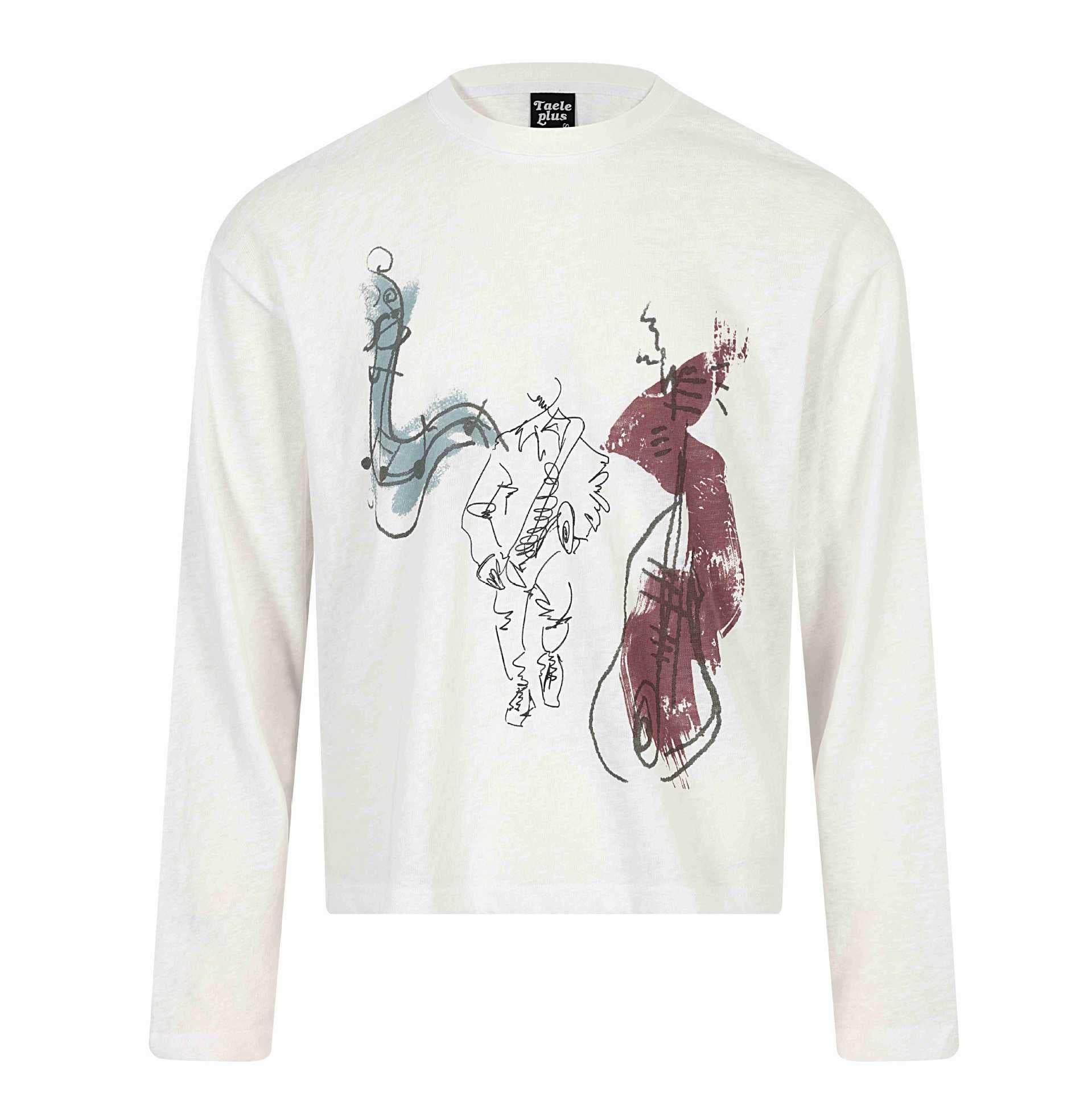Unisex Long Sleeve Printed Shirt Made of Light Cotton Blend Chichicherry