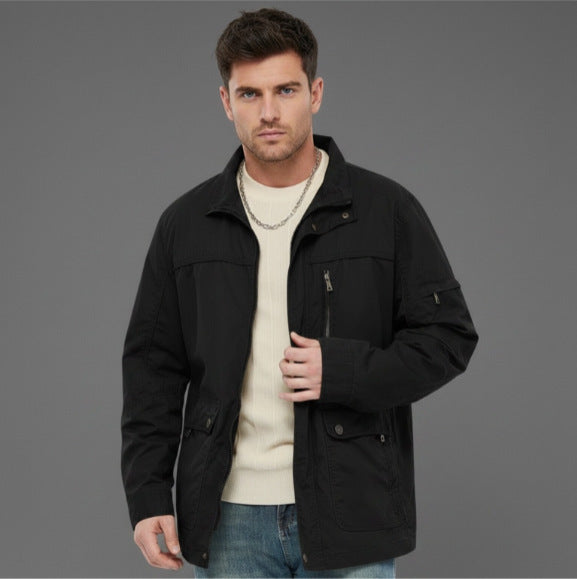 Men's lightweight outdoor utility jacket with standing collar Chichicherry
