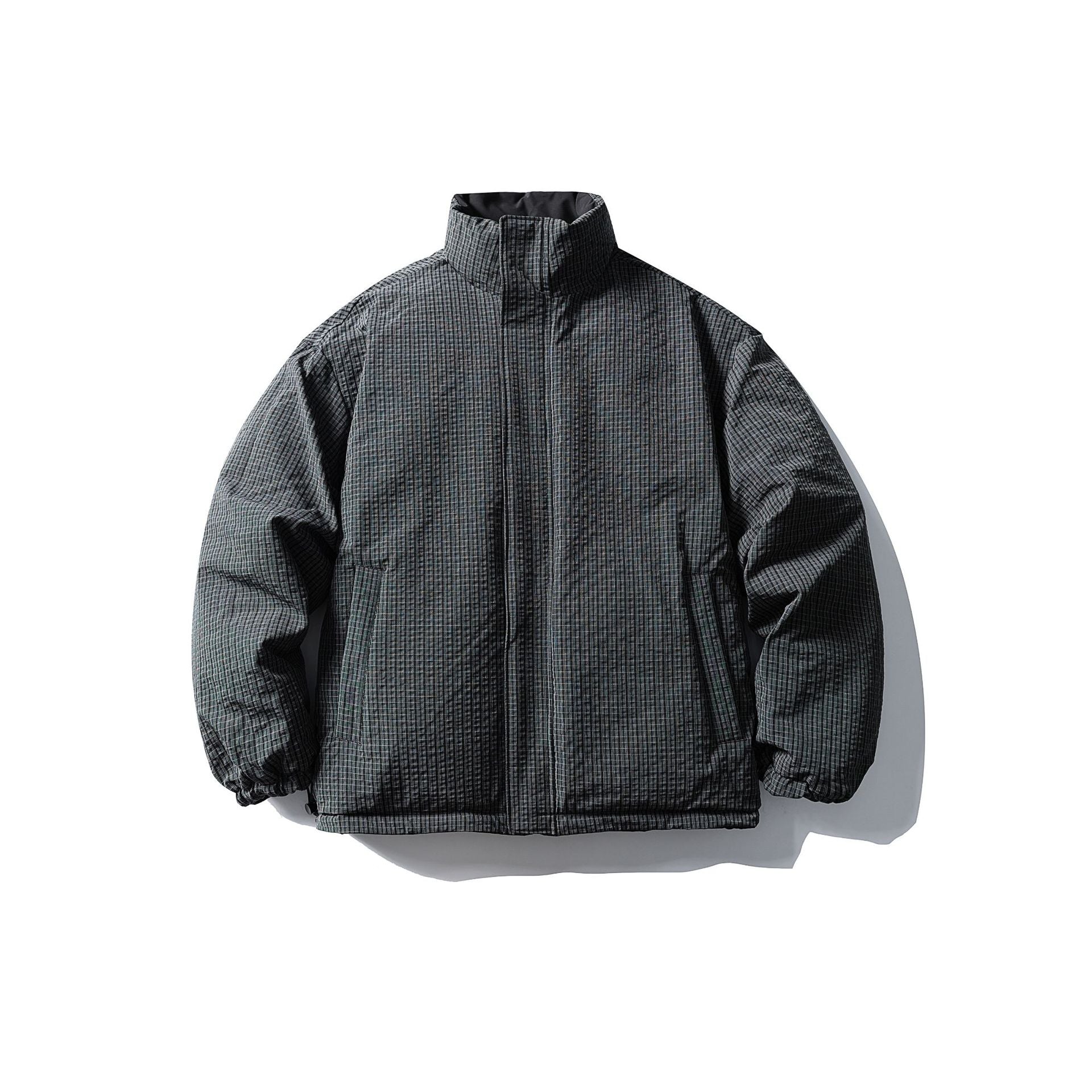 Men's Quilted Thermal Insulation Jacket with High Stand Collar Chichicherry