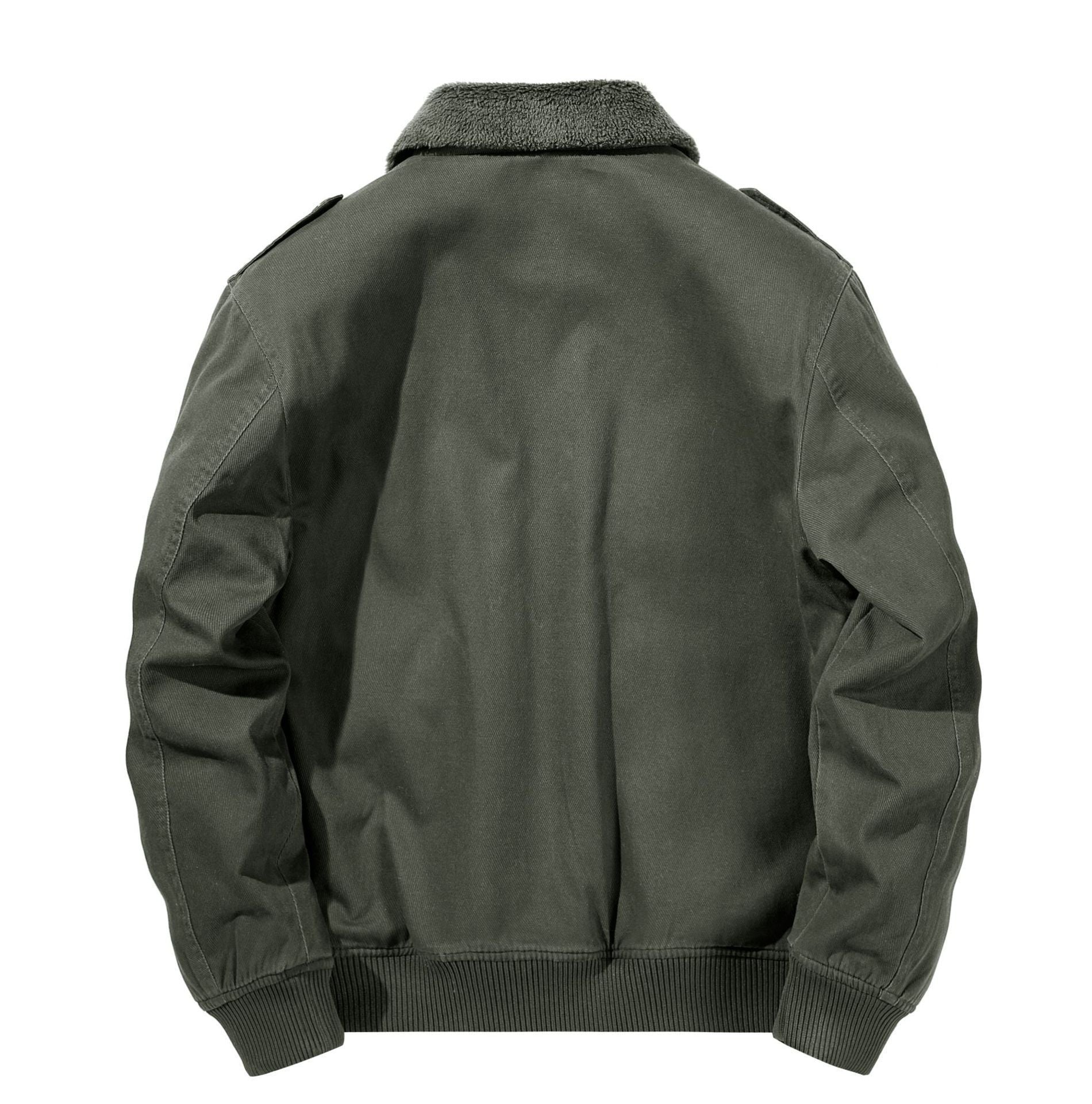 Men's multifunctional pilot jacket with Sherpa lining, quilted inner layer, and patch pockets Chichicherry