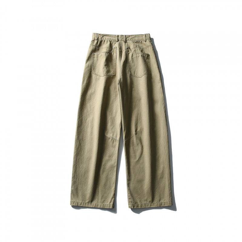 Men's Wide Utility Pants in Workwear Look with Knee Patches and Straight Leg Chichicherry