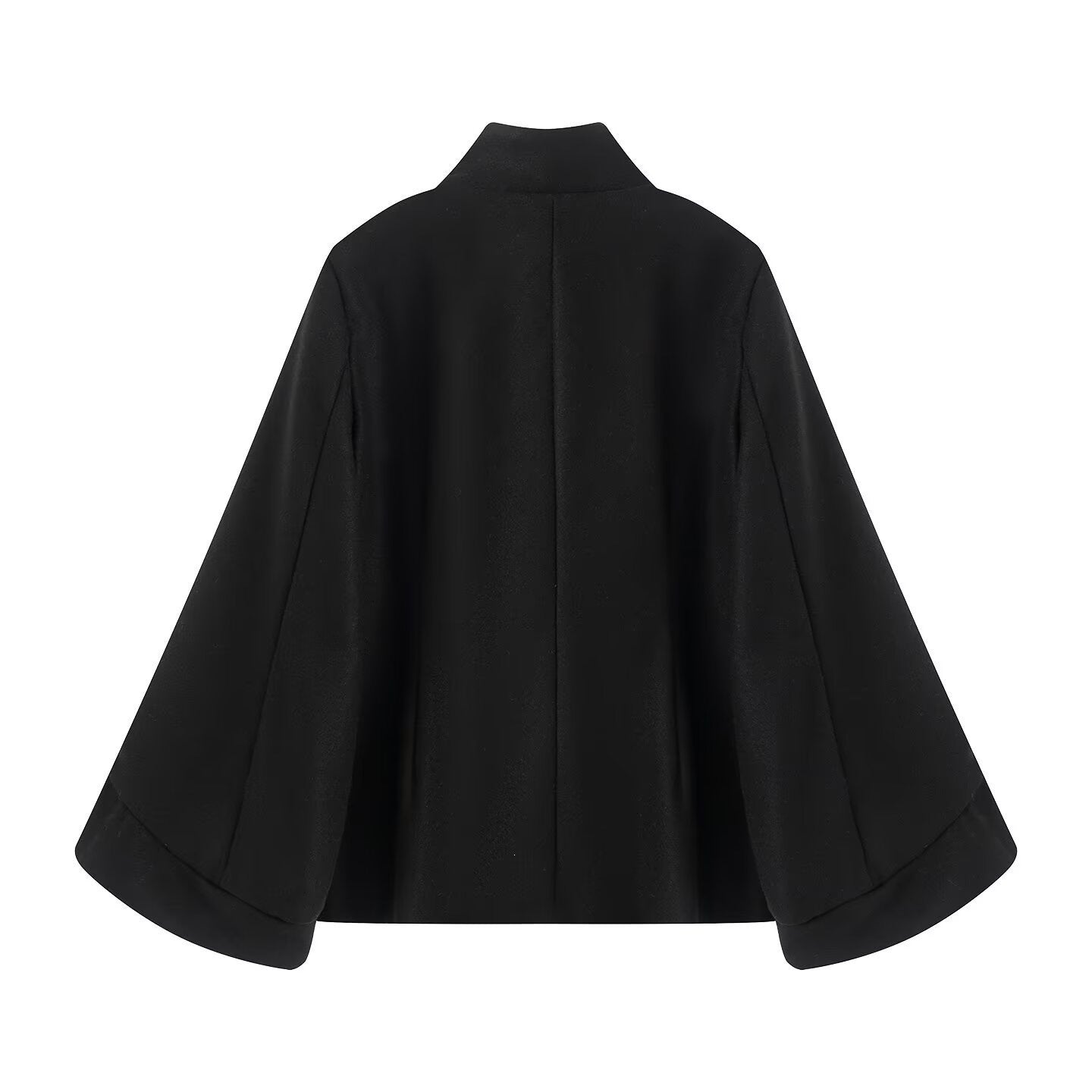 Women's short jacket in double-breasted with stand-up collar, tailored silhouette and bell sleeves Chichicherry
