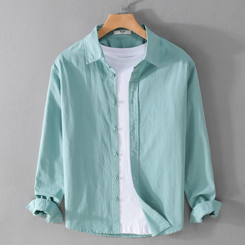 Men's Shirt Jacket made of Soft-Touch Cotton Blend with Relaxed Fit, light Crinkle Look and Kent Collar Chichicherry