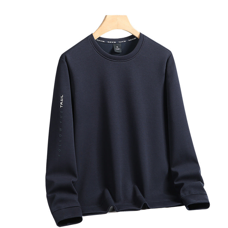 Men's Crew Neck Sweatshirt with Brushed Interior and Slim Hem Chichicherry