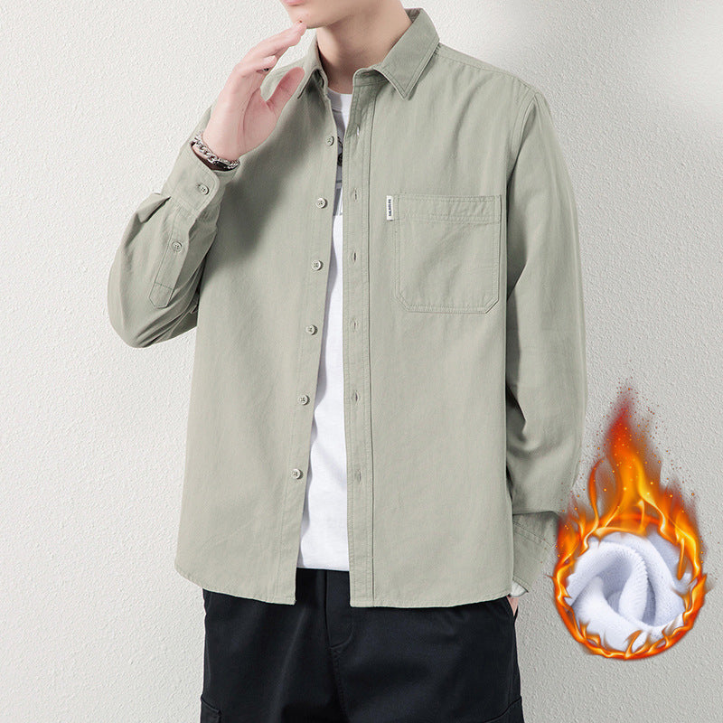 Men's Casual Utility Overshirt made of Canvas with Chest Pocket and Reinforced Seams Chichicherry