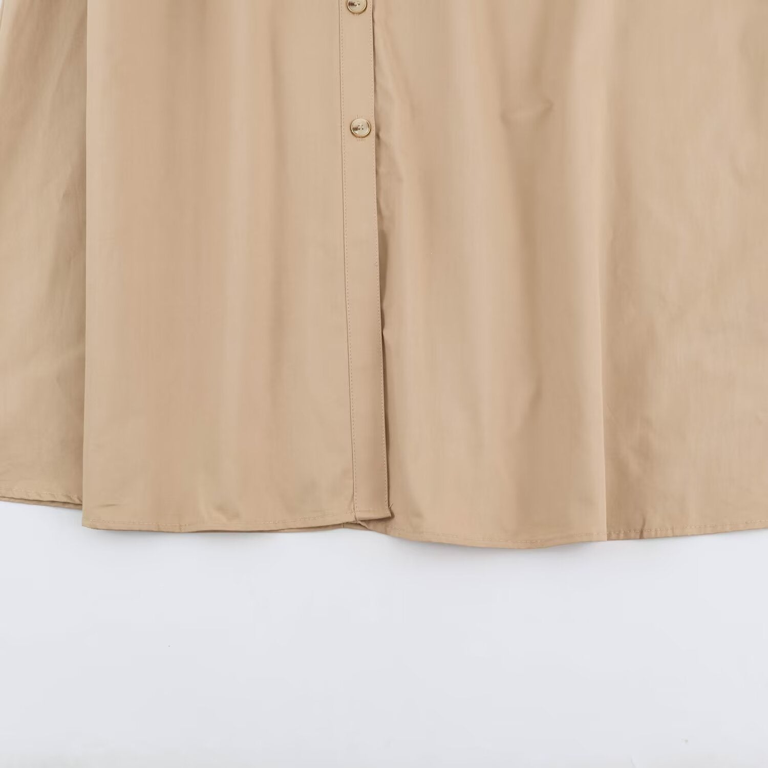 Women's shirt blouse midi dress with belted waist and turn-up sleeves Chichicherry