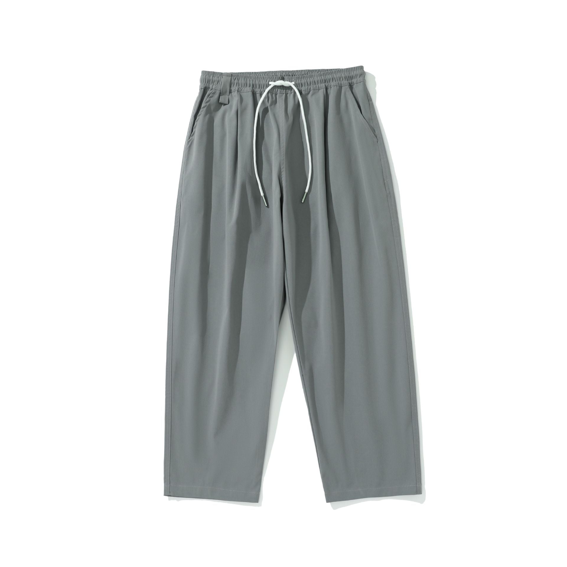 Women's Cropped Comfort Pants with Elastic Waistband and Drawstring Chichicherry