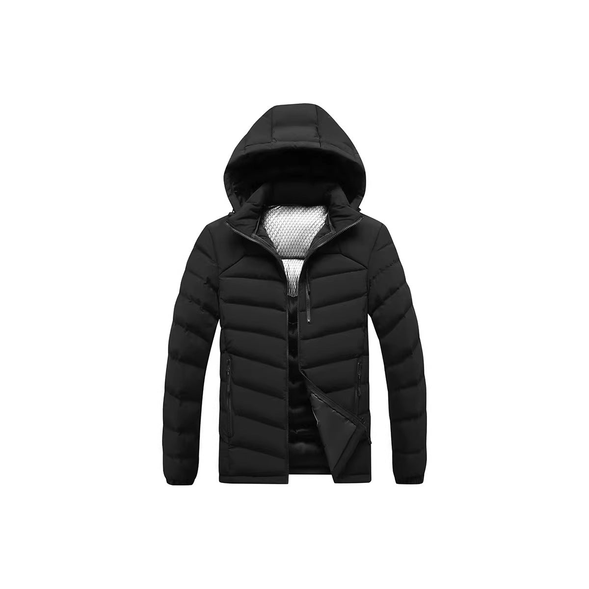 Men's Insulated Padded Jacket with Hood and Thermoreflect Inner Lining Chichicherry