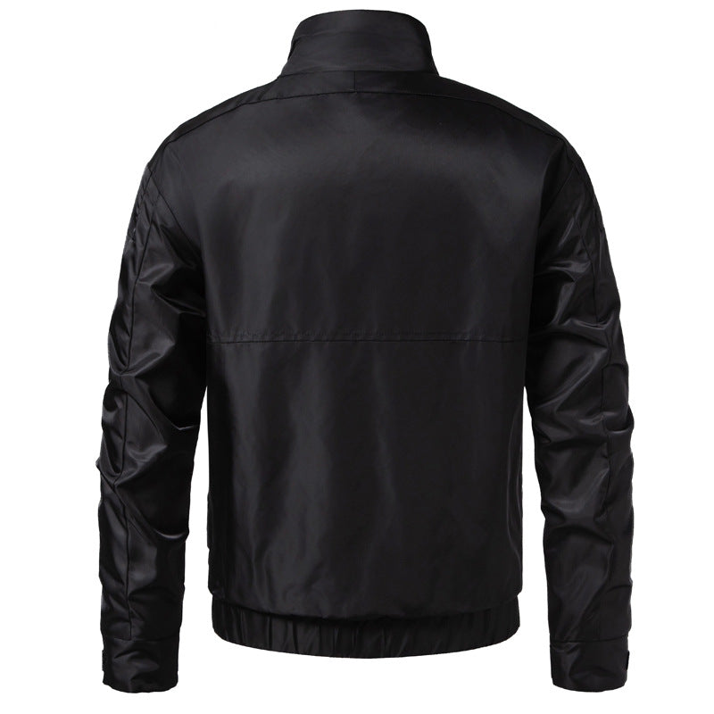 Men's water-repellent utility blouson with stand-up collar, kangaroo and flap pockets Chichicherry