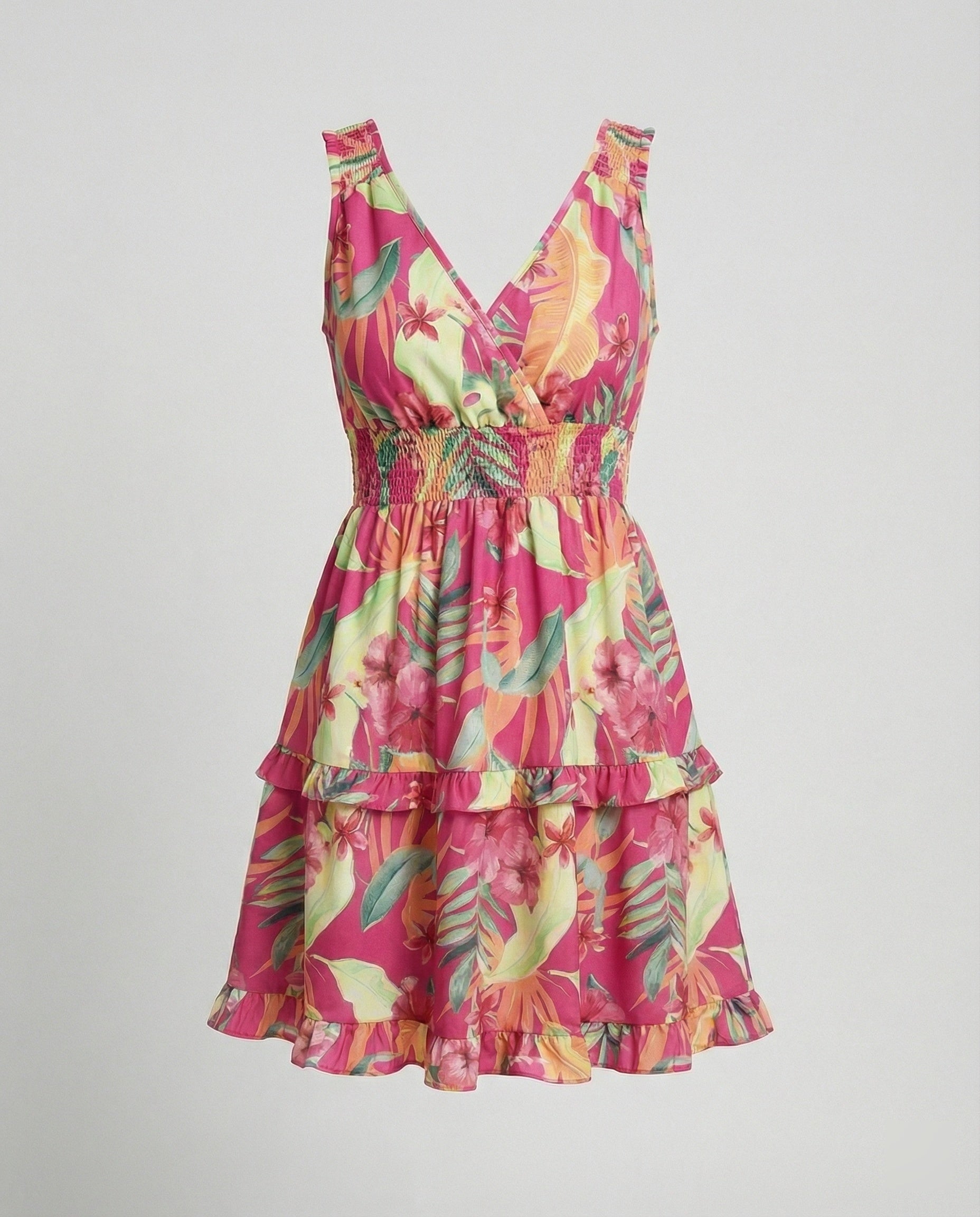 Women's Summer Dress V-Neck with Ruffled Skirt