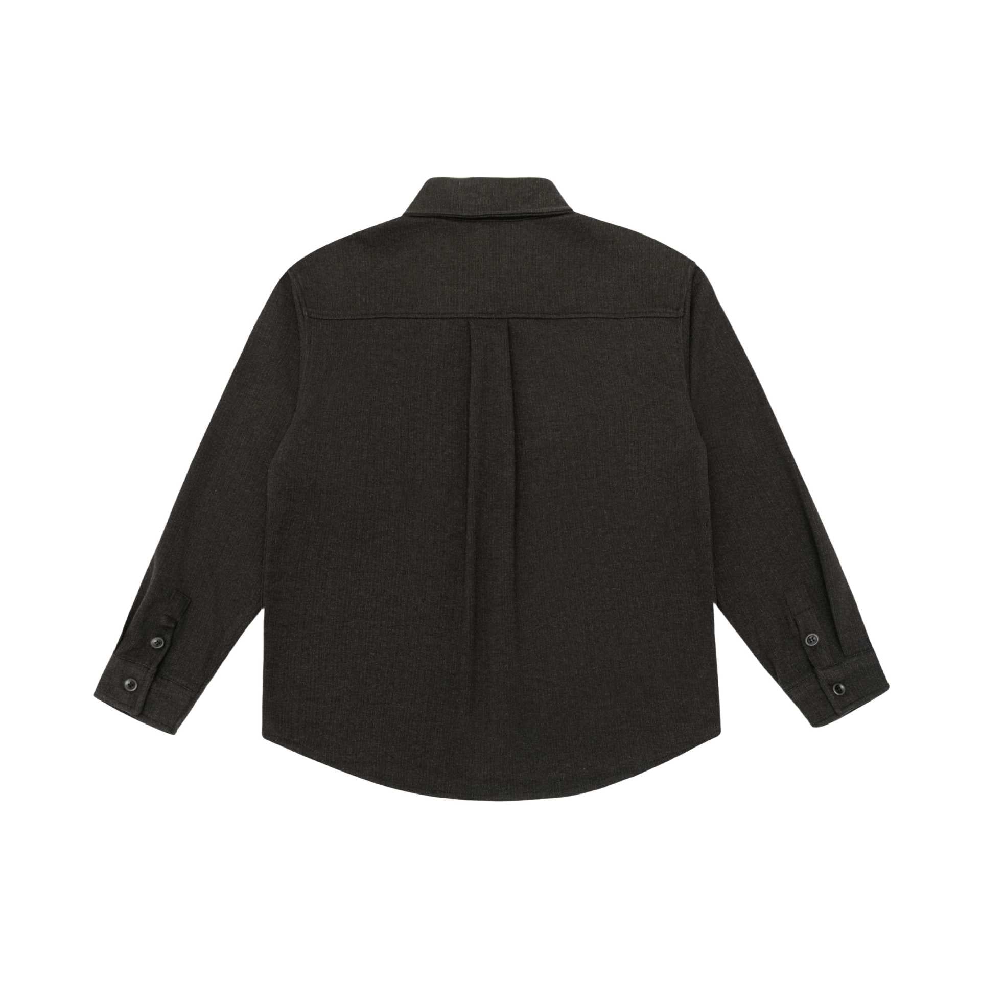 Men's shirt jacket made of wool blend with pointed collar and chest patch pocket Chichicherry