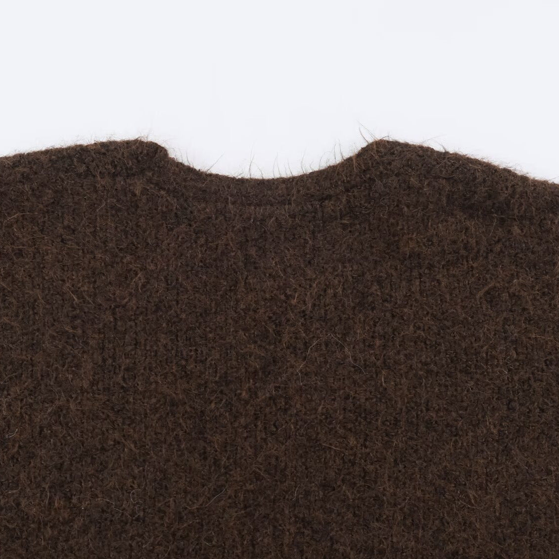 Women's Oversized Knit Coat with V-Neck, Cozy Boucle Look and Patch Pockets Chichicherry