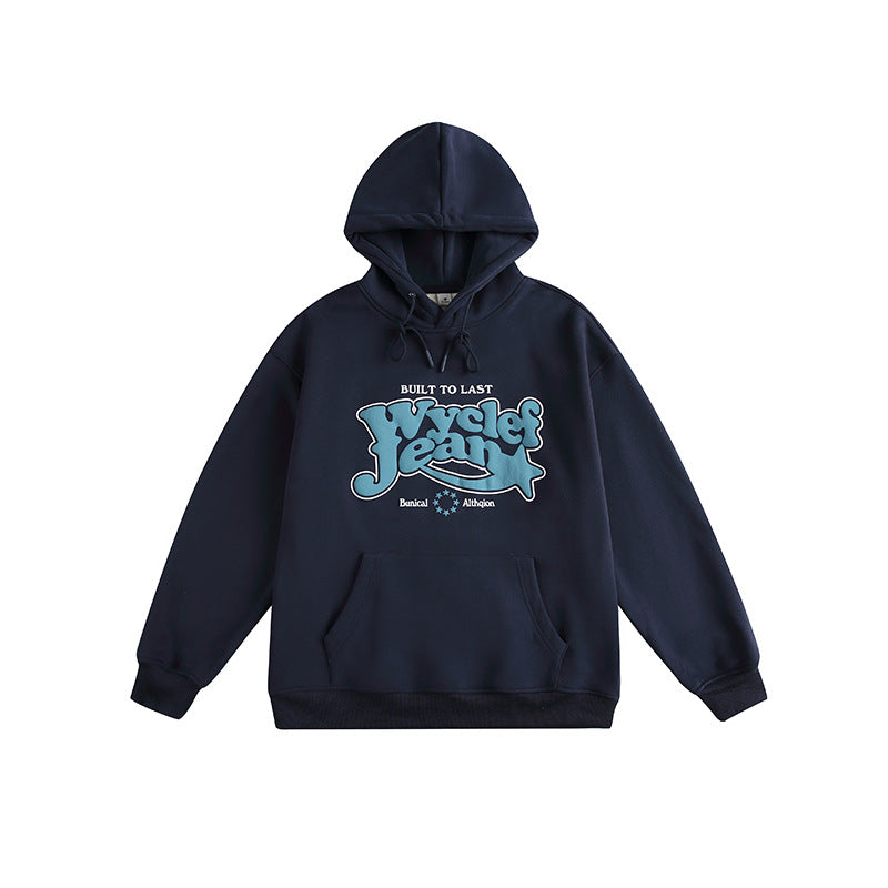 Unisex Oversize Hoodie with Vintage Logo Print and Kangaroo Pocket Chichicherry