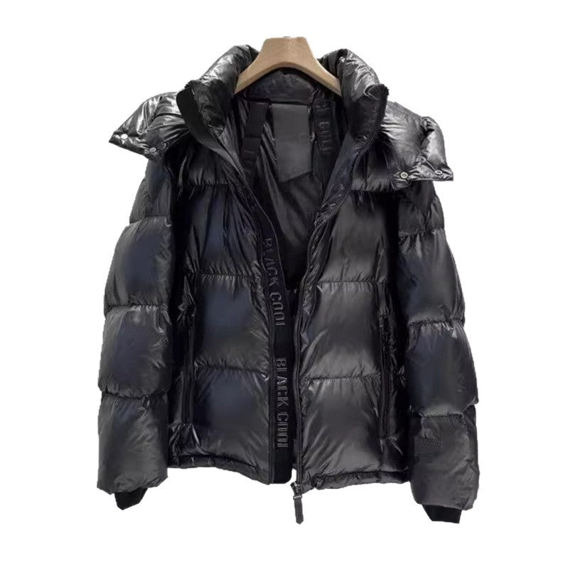 Women's padded quilted jacket with detachable hood, high collar and two-way zipper Chichicherry