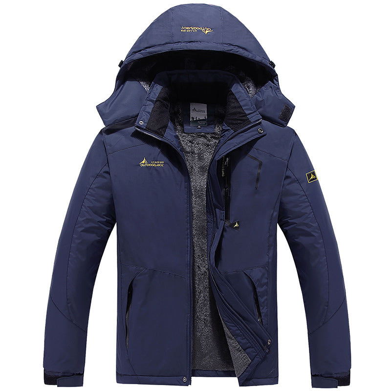 Men's water and windproof softshell outdoor jacket with teddy fleece lining and hood Chichicherry