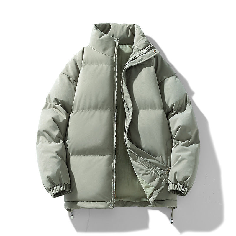 Women's Lightweight Down-Look Puffer Jacket with High Collar, Drawstring Hem, and Elastic Cuffs Chichicherry