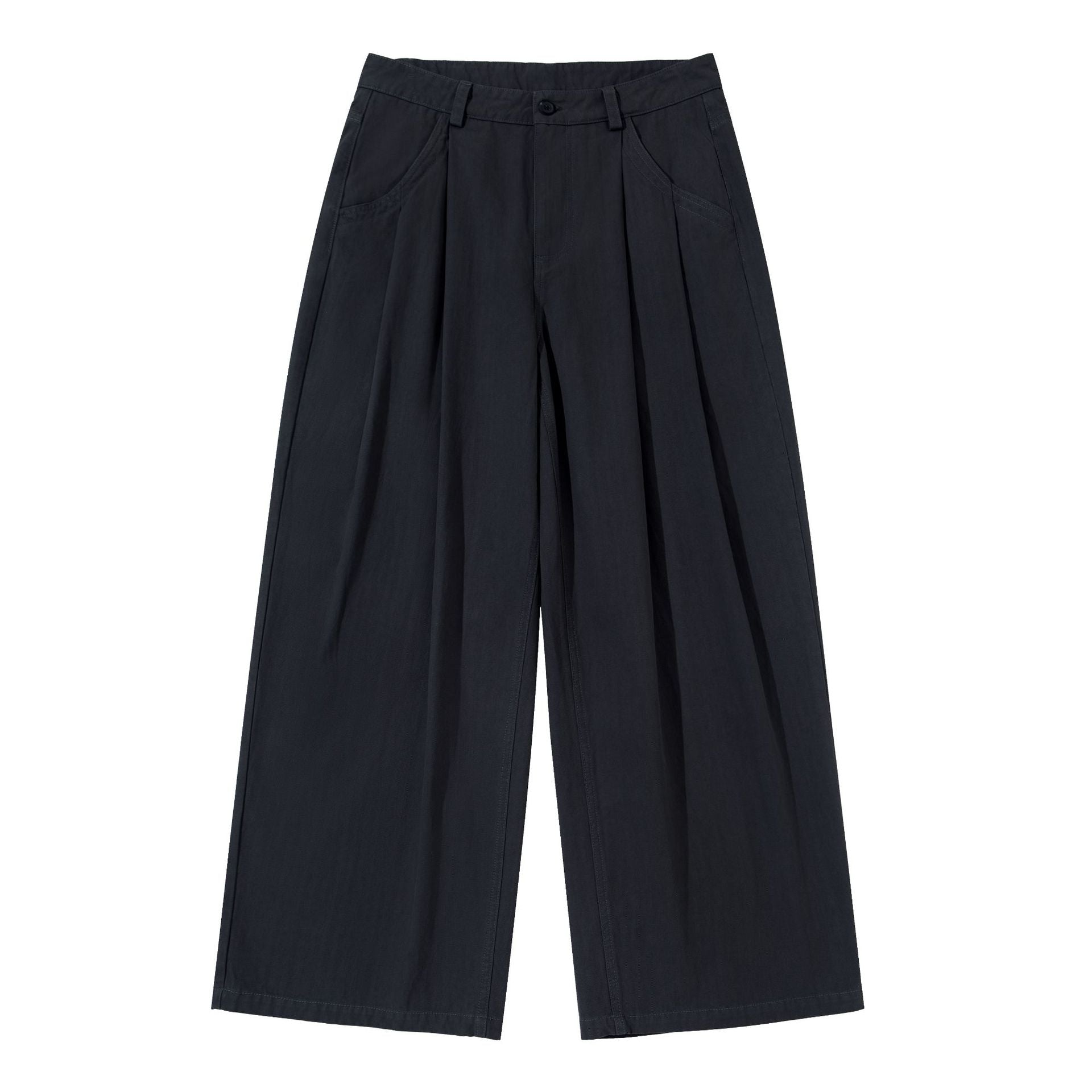 Women Wide Pleated Culotte Pants with High Waist and Deep Side Pockets Chichicherry