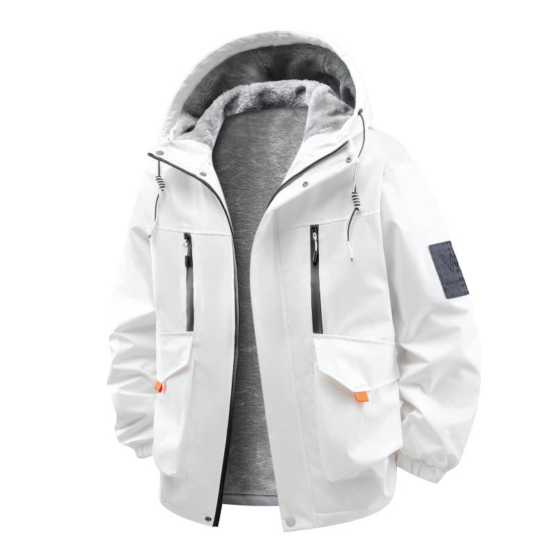 Men's Technical Outdoor Jacket with Teddy Lining, Windproof Outer Layer and Multifunction Pockets Chichicherry