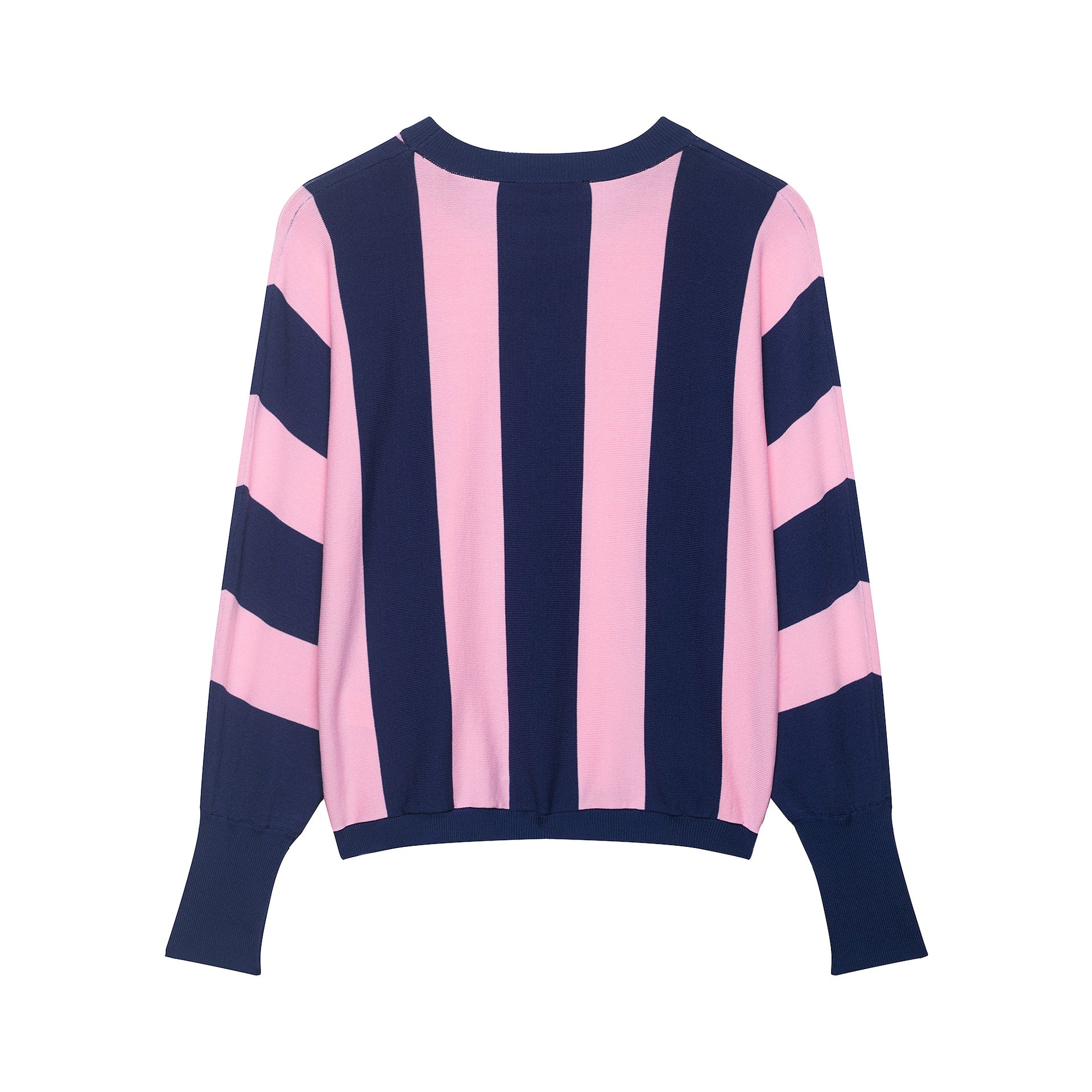 Women’s oversized knit pullover with wide block stripes and dropped shoulder Chichicherry