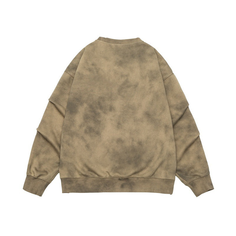 Unisex Oversize Sweatshirt with stonewash effect and sleeve snap buttons Chichicherry