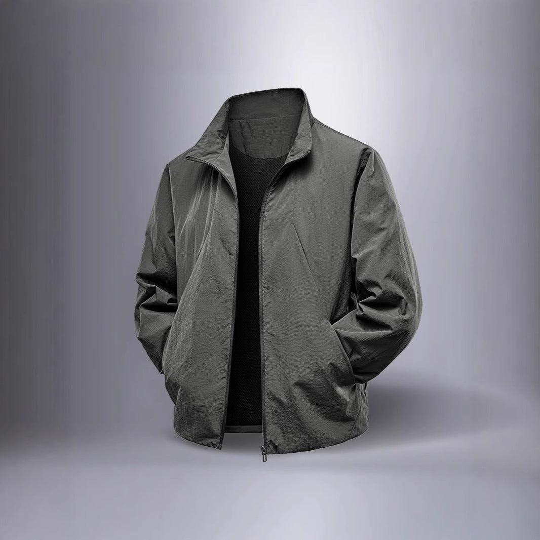 Men's ultralight windproof transitional jacket with stand-up collar and hidden zipper Chichicherry